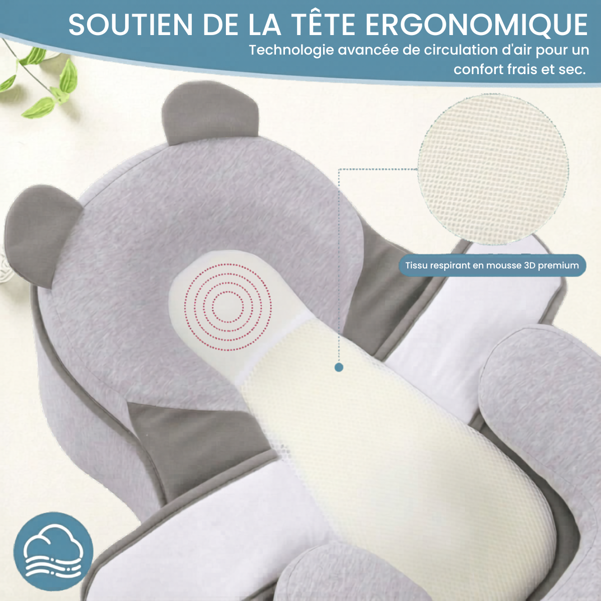 Coussin d'allaitement anti-régurgitation pour bébé - Cale anti-reflux et soutien d'allaitement