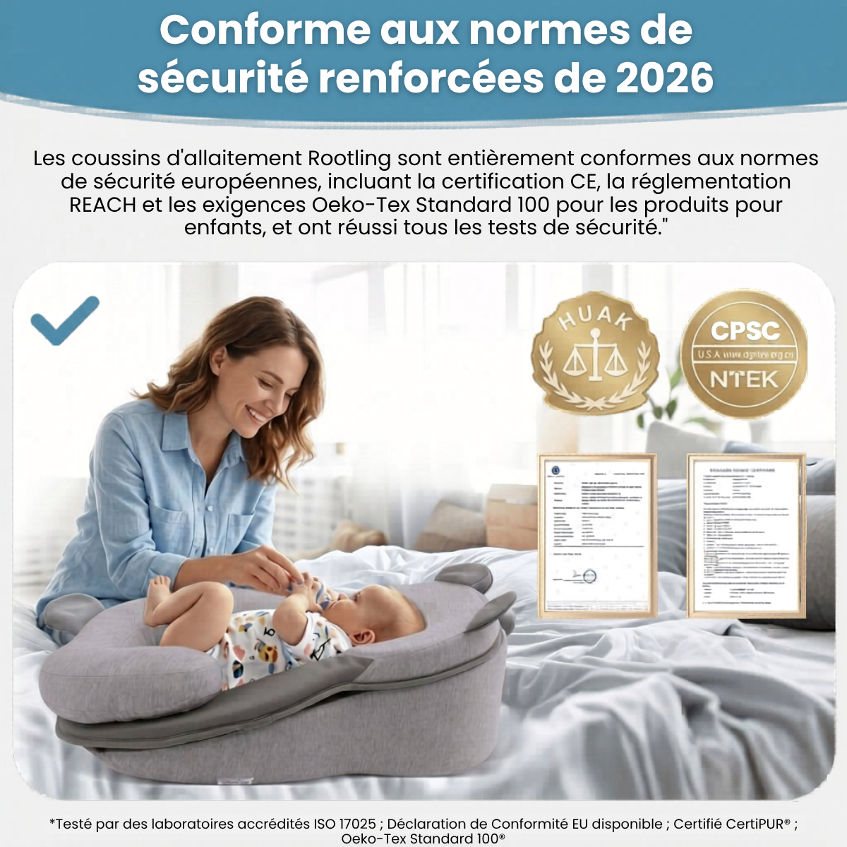 Coussin d'allaitement anti-régurgitation pour bébé - Cale anti-reflux et soutien d'allaitement